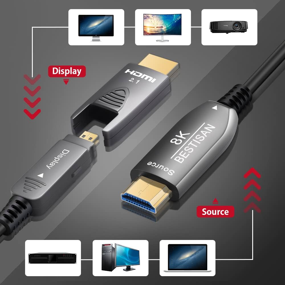そ　8K HDMI光ファイバーケーブル 15M 配管用 着脱式 光ファイバー Amazon | DTECH 配管用 着脱式 HDMI光ケーブル 15m HDMI タイプA